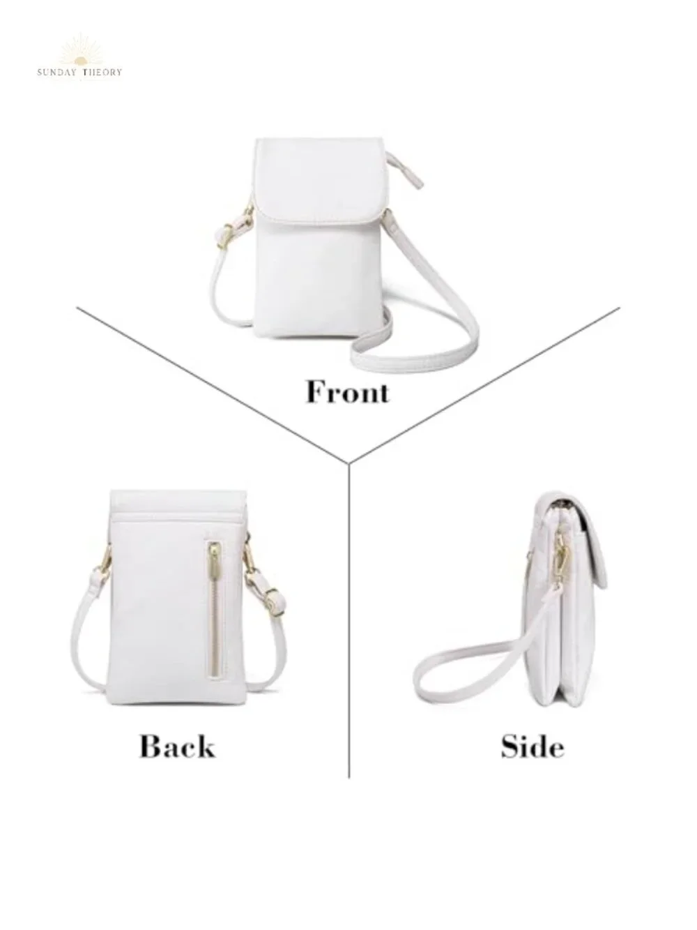 Vegan Leather Small Crossbody Bag with Adjustable Strap, Multi-Pocket Phone